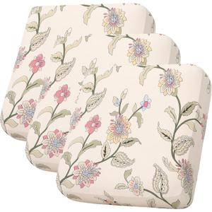 hyha Printed Couch Cushion Covers, Floral Sofa Covers Washable for 3 Cushion Couch, Stretch Pattern Outdoor Cushion Covers for Patio Furniture with Elastic Bottom(3 Packs, Tropical Flowers)