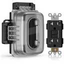 ELEGRP Outdoor GFCI Outlet with Extra-Duty in Use Cover, 20 Amp TRWR Self-Test GFI Receptacle, 1 Gang Weather Resistant in-Use Cover, Lockable, Horizontal/Vertical Mount, UL Listed, 1 Pack, Black