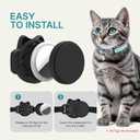 Waterproof Airtag 2nd & 1st Cat Collar, Breakaway Cat Airtag Collar with Luminous & Reflective Pattern Strap, Lightweight Kitten Collars for Apple Air tag, Hidden Holder - Cats, Kittens
