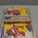 Melissa & Doug Pattern Blocks and Boards - Wooden Classic Toy With 120 Solid Wood Shapes and 5 Double-Sided Panels, Multi-colored - STEAM Animals, Tangrams Puzzle For Kids Ages 3+