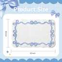 TRUEDAYS Blue Scalloped Bath Mat - Cute Bow Bathroom Rugs Small Non Slip Bath Mat, Soft & Absorbent Bath Rugs for Bathroom Decor, Tub, Vanity Floor (32*20 Inches)