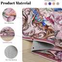 Living Room Rug 5x7 Rug Machine Washable Floral Peacock Area Rug Non Slip Floral Animal Vintage Low Pile Large Rugs for Living Room, Bedroom, Farmhouse, Dining Room, Kids Playroom (Pink)