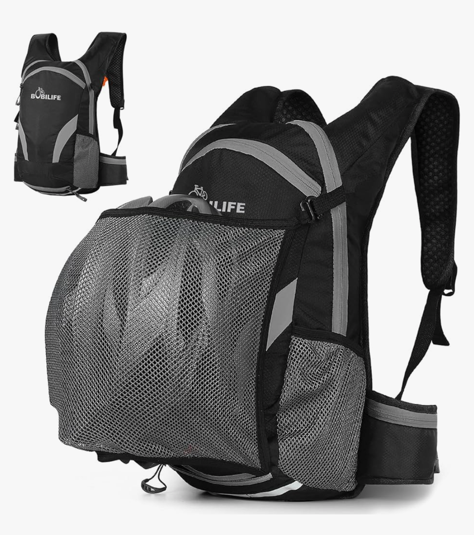 Bicycle Cycling Backpack - Water Resistant Biking and Bike Commuter Lightweight Backpack with Helmet Mesh Holder, Men and Women