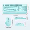 MEETION Wireless Keyboard and Mouse, Full-Sized Cordless Keyboard with Wrist Rest, 3 DPI Adjustable Mouse, 2.4GHz USB-A Receiver, Computer Keyboard for PC/Computer/Laptop/Windows/Mac, Blue