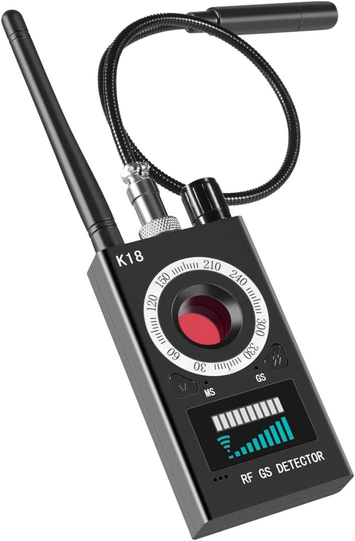 Hidden Camera Detectors, Anti Spy Camera Finder, GPS Tracker Detector, Hidden Devices Detector for Airbnb, Hotels, Bathroom, Home, Office (Black)