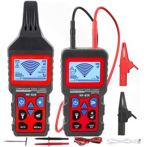 NOYAFA NF-826 Underground Cable Locator Wire Tracker, for Dog Fence Cables Irrigation, Wall and Underground Pipeline Wire Detector, Advanced Circuit Breaker Finder for Wall and Underground Cables