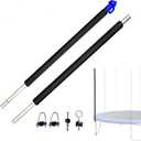1 Lower, 1 Upper Trampoline Replacement Poles, Fit for 10'-16' Trampoline Frame, Universal Enclosure Straight Net Pole with Foam Sleeves and Hardware