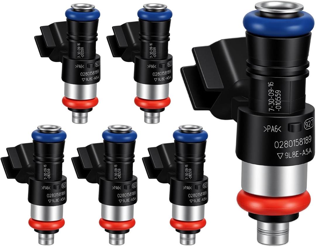 2009-2012 6Pcs Fuel Injectors Compatible for Ford Escape Fusion 2009-2012, for Mazda Tribute 2009-2011, for Mercury Mariner Milan 2009-2011 3.0L V6 Replace 0280158189 FJ998 822-11217