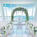 Mavee 28.8ft Artificial Wisteria Vine Garland (4x7.2ft), Silk Hanging Flowers Decor for Wedding Arch, Home Floral Arrangements - Lavender