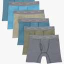 Hanes boys Originals Boxer Briefs, Stretch Cotton Underwear, Assorted, 6-Pack, Size L