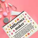Difference Maker Gifts Makeup Bag, Thank You Appreciation Gifts for Women Teacher Boss Leader Coworker, Difference Maker Definition Zipper Makeup Pouch