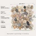 Lovdeco Pebble Tiles for Shower and Bathroom Floor, Tumbled Mix River Rock Pebble Stone Mosaic Tile with Matte Surface, 5 Sheets (12" X 12"), 5 sq.ft