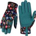 Bamllum Leather Gardening Gloves for Women - Working Gloves for Weeding, Digging, Planting, Raking and Pruning, One Size
