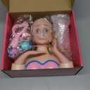 Hair Styling Doll Head Makeup Kit Girls Toys,Pretend Play Hair Salon Toy With Real Cosmetics Nail Polish,Hairdryer Curling Iron Hair Accessories Beauty Stylist Kit Girl Gifts 3 4 5 6+ Years Old