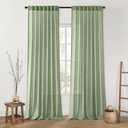 MIULEE Sage Green Linen Curtains 90 Inches Long 2 Panels for Bedroom Living Room, Back Tab & Pleat Tape with Hooks Soft Thick Linen Textured Window Drapes Semi Sheer Light Filtering Farmhouse Decor