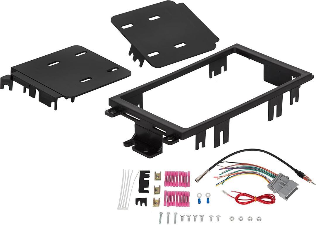 Kojem Double Din Stereo Radio Install Dash Kit, Wire Harness, and Antenna Compatible with Select 1994-2012 Buick Chevy GMC