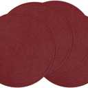 SHACOS Round Placemats Set of 4 for Dining Table 15 inch Round Braided Place Mats Washable Non Slip Kitchen Table Mats, Burgundy
