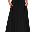 BTFBM 2025 Women Summer Vacation Dresses Sleeveless Crewneck Loose Beach Sundress Bubble Hem Tank Maxi Dress Pockets (XX-Large, Black)