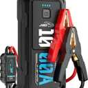 Portable Car Battery Jumper Starter 1000A Jump Box with Power Bank LED Light Protection Case for Car Emergency Kit, 12V Booster Pack Jump Starter with Heavy Duty Jump Cables, GREEN KEEPER GK-J1201