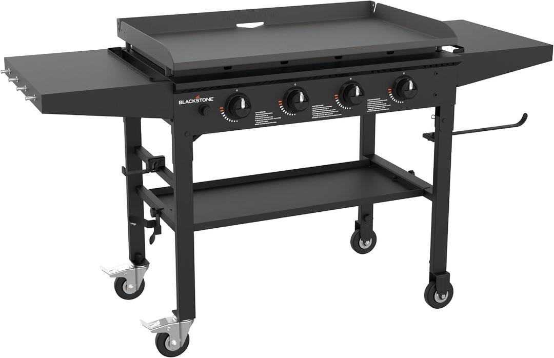 Blackstone 1554 36 Omnivore Griddle with Folding Side Shelves, Powder Coated Steel, Black
