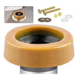 Extra Thick Toilet Wax Ring Kit with Flange and Bolts for Floor Outlet Toilets New Install or Re-seat, Fits 3-inch or 4-inch Waste Lines