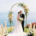 7.2 FT Wedding Arch Backdrop Stand, Gold Metal Arch Stand for Wedding Ceremony, Birthday Party, Baby Shower, Graduation, Floral Balloon Decoration