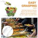 18 Pcs Plastic Serving Utensils 9" Clear Disposable Utensils Set Includes Spoons, Serving Forks, Tongs for Birthday, Wedding Parties, Buffet Cutlery Food (Clear)