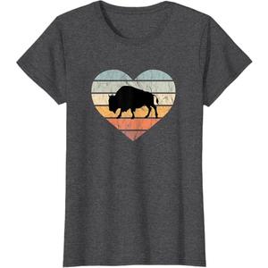 I Love Bison Silhouette North America Heart Wilderness Wisent T-Shirt, Size Small I Love Bison Silhouette North America Heart Wilderness Wisent T-Shirt, Size Small