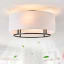 20" Low Profile Boho Caged Ceiling Fan with Light & Remote, 6-Speed for Bedroom Nursery Living Room (Black)