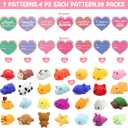 28 Pack Valentines Day Gifts for Kids, Animal Mochi Squishies Filled Heart-Shape Box and Greeting Cards Kawaii Squishies Stress Relief Fidget Toys for Classroom Exchange Gifts Party Favors Prizes