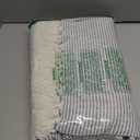 Lush Decor Herringbone Stripe Woven Tassel Yarn Dyed Cotton Tassel Throw Blanket 50" W x 60" L Navy & White - Striped Throw Blankets - Blue Couch Blanket