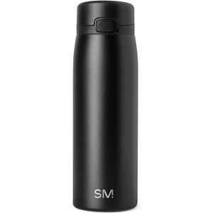 Simple Modern Sidekick Travel Coffee Mug | Ceramic-Lined Insulated Stainless Steel Tumbler | Leak-Proof and Cup Holder Friendly | 16oz, Midnight Black