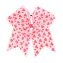 2 x Totelux Valentines Hair Bows Glitter Heart Hair Ties Pink Ribbon Hair Rubber Band Ponytail Holder Elastic Hair Band Large Bow Hair Rope for Women Valentines Day Hair Accessories