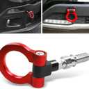 1 PC Car Bumper Spiral Towing Hook, Modified Accessories Front Trailer Hook, Car Round Bumper Pull Ring, Universal for Most Cars (Red)