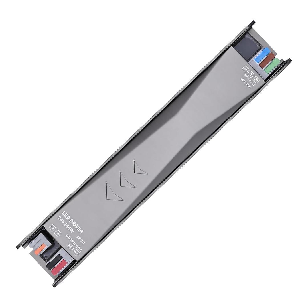 BENLUN Constant Voltage LED Driver 24V 200W 8,33A 5 in 1 Dimming | Dimmable LED Power Supply IP20, AC 110V to DC 24V Triac LED Transformer for Strip Lights, Computer Project