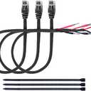 Xislet 16.5" Radar Detector Hardwire Power Cord Mirror Wire Plug Tap Compatible with Escort Valentine One Uniden Beltronics with Inline Fuse Mount RJ11 - Set of 3