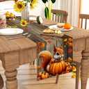 2 x Pumpkin Squirrel Fall Table Runner 108 Inch Seasonal Autumn Thanksgiving Kitchen Dining Room Table Decorations for Home Party Decor