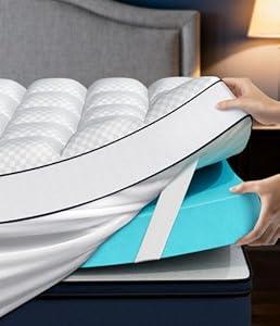 Dual Layer 4 Inch Memory Foam Mattress Topper, White