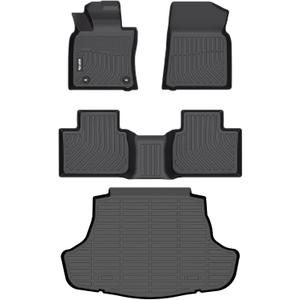 AIPOIL Floor Mats & Cargo Liner Set for 2025 Toyota Camry (Not for Hybrid or AWD) All Weather Protection TPE Anti-Slip Automotive Full Set Custom Car Mats Accessories - Black