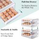 Zagtag Egg Holder for Fridge, 2-Tier Stackable 40 Eggs Organizer Drawer for Refrigerator, Space-Saving Egg Container, Clear Plastic Egg Tray for Kitchen Storage