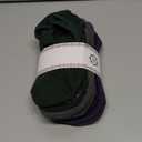 Ozaiic Pilates Socks for Women Non Slip Grip, Yoga Socks with Grippers for Barre, Hospital, Ballet, Dance, Barefoot Workout (One Size, 4 Pairs - Navy/D.gray/ D.green/D.purple)