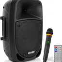 Pyle Portable 800W Karaoke PA System with Wireless Microphone, Bluetooth Streaming, Rechargeable Battery, USB/SD Recording & Powerful Sound Compact Karaoke Speaker and PA Speaker for Home and Events