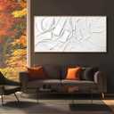 Abstract Oil Painting Artwork Framed Canvas Art Maximalist Decor 24"x48" Modern Painting Wall Art Kitchen Decorations Wall White Office Decor