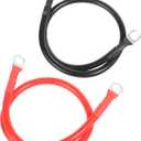 2 x bylikeho 6 AWG Battery Cable,20 Inch Red&Black Battery Cable Battery Wire,Car Accessories Battery Power Inverter Cables Set with 3/8"Lugs Terminals,for Car Motor Automotive Motorcycle RV Marine Boat