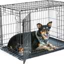Midwest Homes for Pets 36-Inch New World Crate for Medium-Large Breeds, 41-70 lbs, Double Door Folding Dog Crate, Leak-Proof Tray & Secure Latches, Portable, Durable & Easy to Assemble