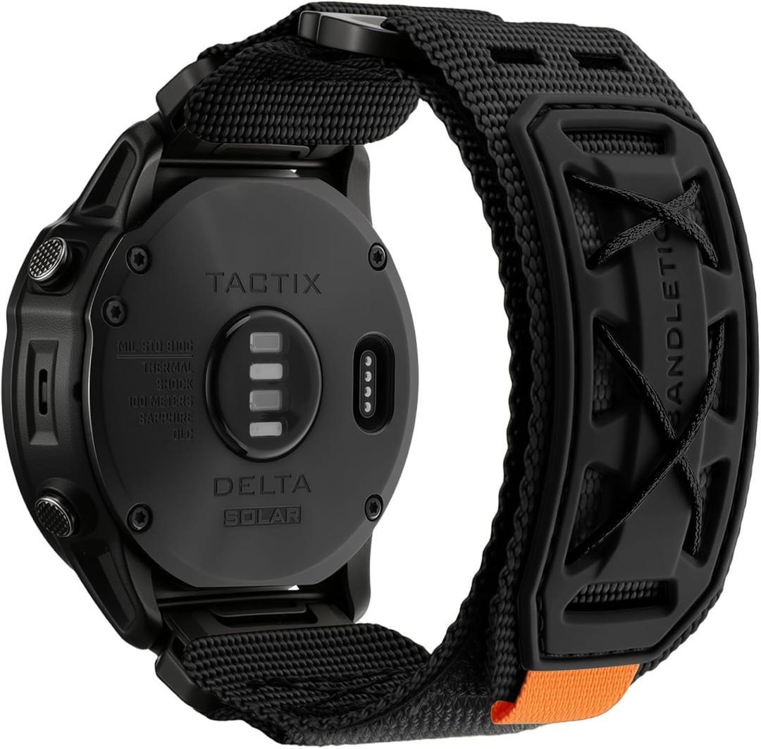 Bandletic Compatible with Garmin Fenix 8 51mm Watch Band - 26mm Quick Fit Nylon Strap Replacement for Fenix 7X 6X Pro/5X Plus/3 HR/Instinct 2X Solar 3 50mm/Enduro/Tactix/Epix Pro 2/Quatix 8 51mm/D2