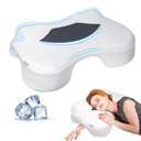 Funpkoser Side Sleeper Pillow with Arm Holes, Memory Foam Pillow for Neck Shoulder Cervical Pain Relief, Ergonomic Arm Holes Positioner Cooling Bed Pillows for Side Sleeping (Light Grey)