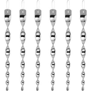 Besmon Woodpecker Bird Scare Devices，Reflective Scare Rods Control Device to Keep Birds Away from Patio Pool（Christmas Reflective Strip Hanging Home as Decoration） (6PCS)