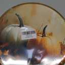 Hiuwevt Vintage Fall Pumpkin Round Wall Art Decor, Farmhouse Autumn Maple Leaf Pumpkin Framed Canvas Prints, Rustic Fall Round Wall Hanging Decor for Kitchen Home Living Room Decorations, 10x10 Inches