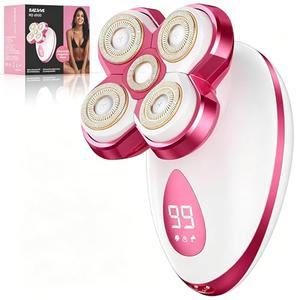 Electric Razors for Women - Upgraded Magnetic Electric Shaver for Women, Cordless Painless Hair Remover for Legs Bikini Face, Lady Trimmer for Sensitive Skin, Detachable and Waterproof, Cherry